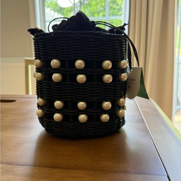 NWT Pearl Embellished Basket Bucket Bag - kate spade new york x Target Black - Picture 7 of 11